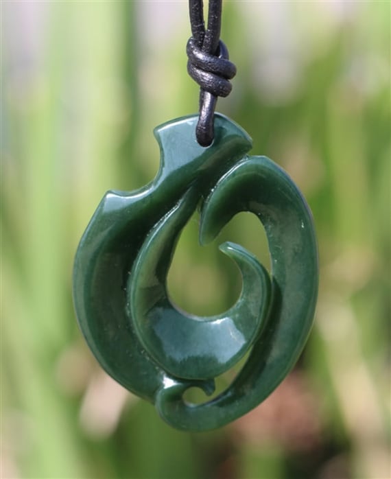 Maori Jade Ocean Wave Necklace New Zealand Pendant Jade Etsy