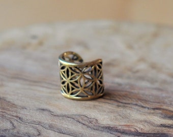 Flower of Life Print Dread Cuff | Spiral Cuff