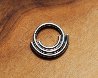 Stack Hinged Segment Septum Ring | Gold PVD and Surgical Steel | 1.2mm
