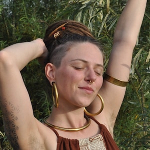 Statement Hoops | Brass or Silver Plated | For stretched ears | 8mm holes + above | Tribal Jewellery
