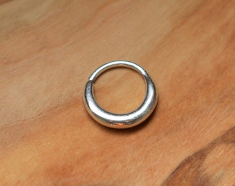 Solid Septum Nose Ring | Sterling Silver & Brass | 1mm / 18 gauge