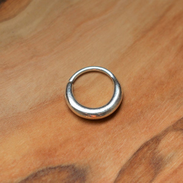 Solid Septum Nose Ring | Sterling Silver & Brass | 1mm / 18 gauge