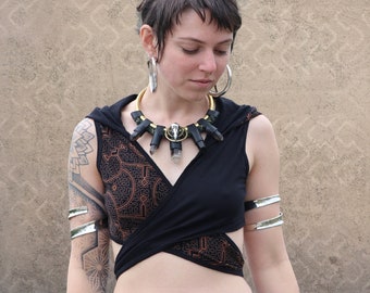 Aya Wrapped Crop Top with Hood