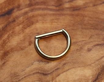 Golden Hinged Clicker Septum Ring | Gold PVD and Surgical Steel | 1.2mm