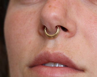 Layered Septum Ring | Brass Tribal Jewellery