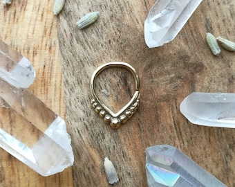 Indian Dots | Brass Septum Ring | 1mm / 18 gauge