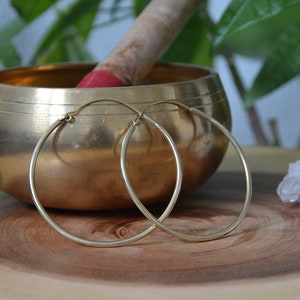 Classic Brass Hoops 4 Sizes Available Tribal Soul image 4