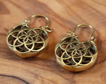 Mini Seed of Life 3D Effect Earrings