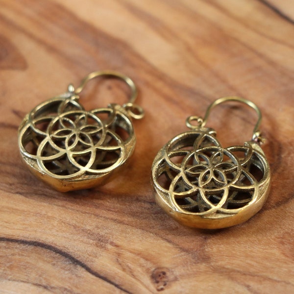 Mini Seed of Life 3D Effect Earrings