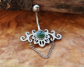 Cyber Bloom Belly / Navel Bar | PVD Gold & Surgical Steel