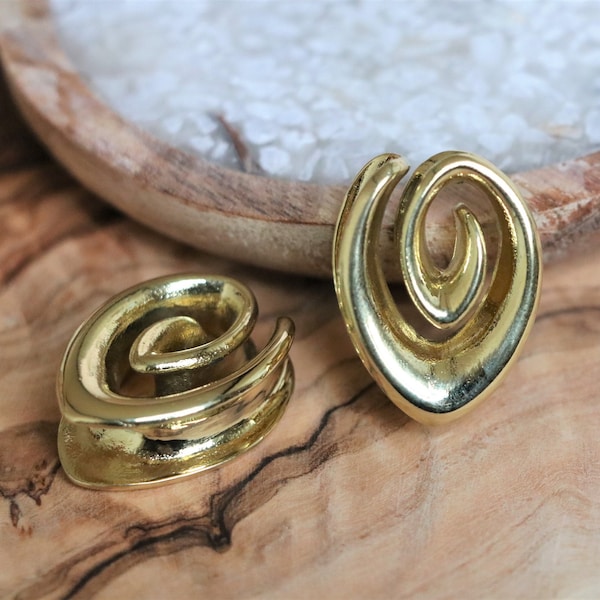 Spiral Droplets | Brass Plugs | Sizes 10 - 22mm