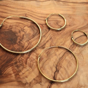 Classic Brass Hoops 4 Sizes Available Tribal Soul image 1