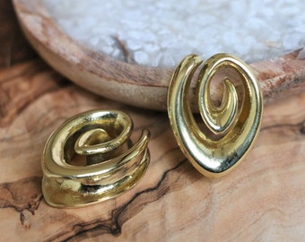 Spiral Droplets | Brass Plugs | Sizes 10 - 22mm