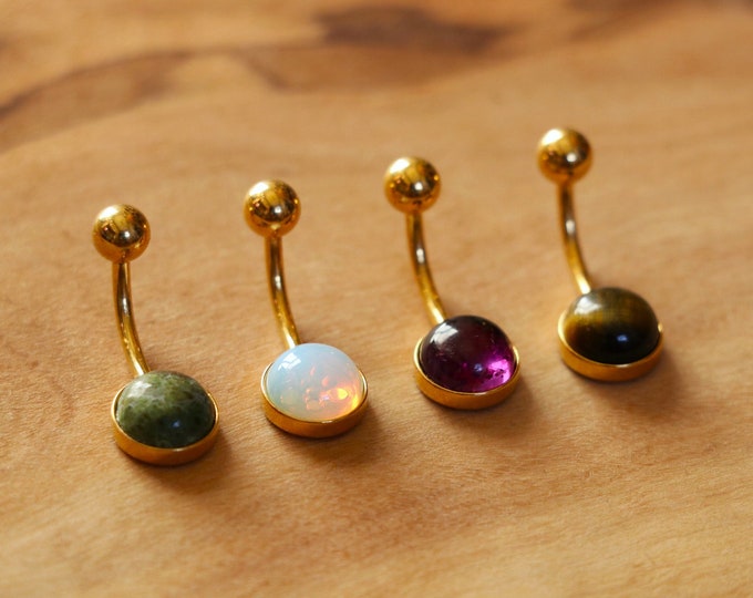 Featured listing image: Crystal Belly Bars | Surgical Steel PVD Gold
