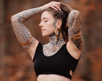 Large Brass Hoops for Stretched Ears | 8mm holes + above | Tribal Jewellery