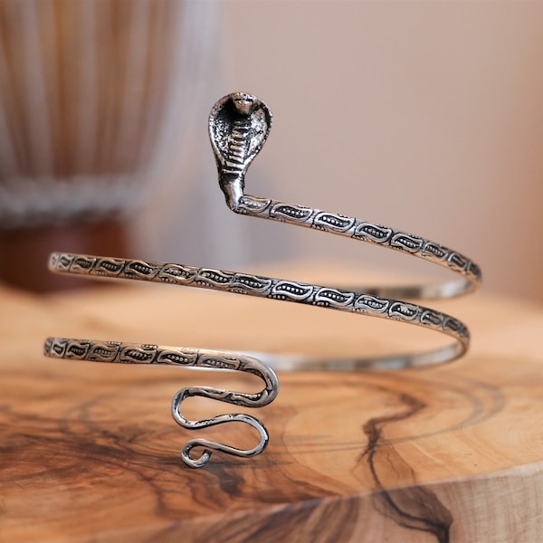 Egyptian Snake Armlet | Silver Plated Arm Band