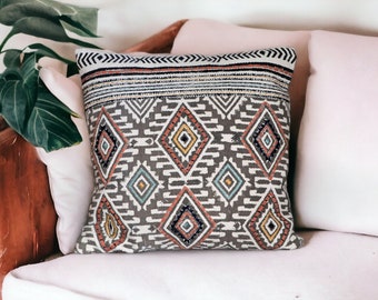 Block Print & Handwoven Cushion Cover | Bespoke | Fair Trade | Boho