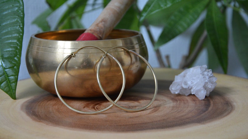 Classic Brass Hoops 4 Sizes Available Tribal Soul image 4