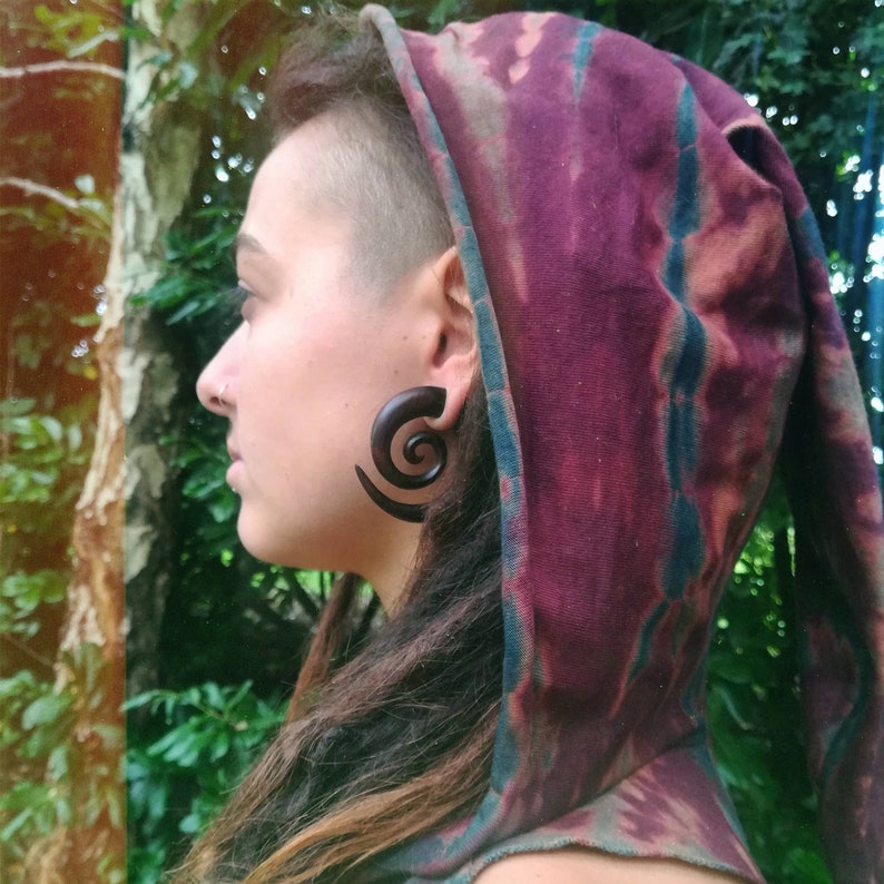 Tribal Wood Spiral Ear Expanders / Stretchers Etsy
