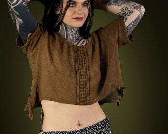 Loose Weave Cotton Top | Block Printed Front
