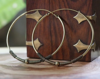 Mesopotamia Brass Hoops