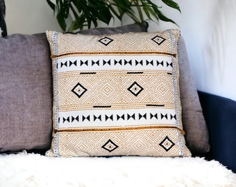 Block Print & Handwoven Cushion Cover | Bespoke | Fair Trade | Boho