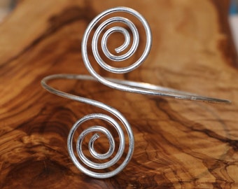 Large Silver Spiral Armlet | Tribal Body Jewellery