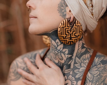 Geometric Wood Ear Weights
