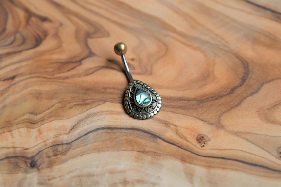 316L Surgical Steel Belly Ring Bar with 3D Brass Lotus Flower 316L Surgical Steel Belly Ring Bar with 3D Brass Lotus Flower