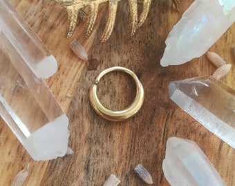 Solid Septum Nose Ring | Brass & Sterling Silver | 1mm / 18 gauge