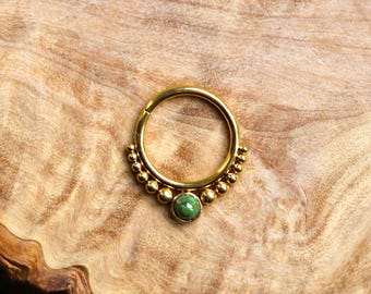 Hinged Segment Septum Rings | Surgical Steel and PVD Gold | 1.2mm x 8mm