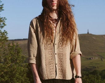 Block Printed Shirt | Raw Cotton | Gender Neutral | 2 Different Colours Available