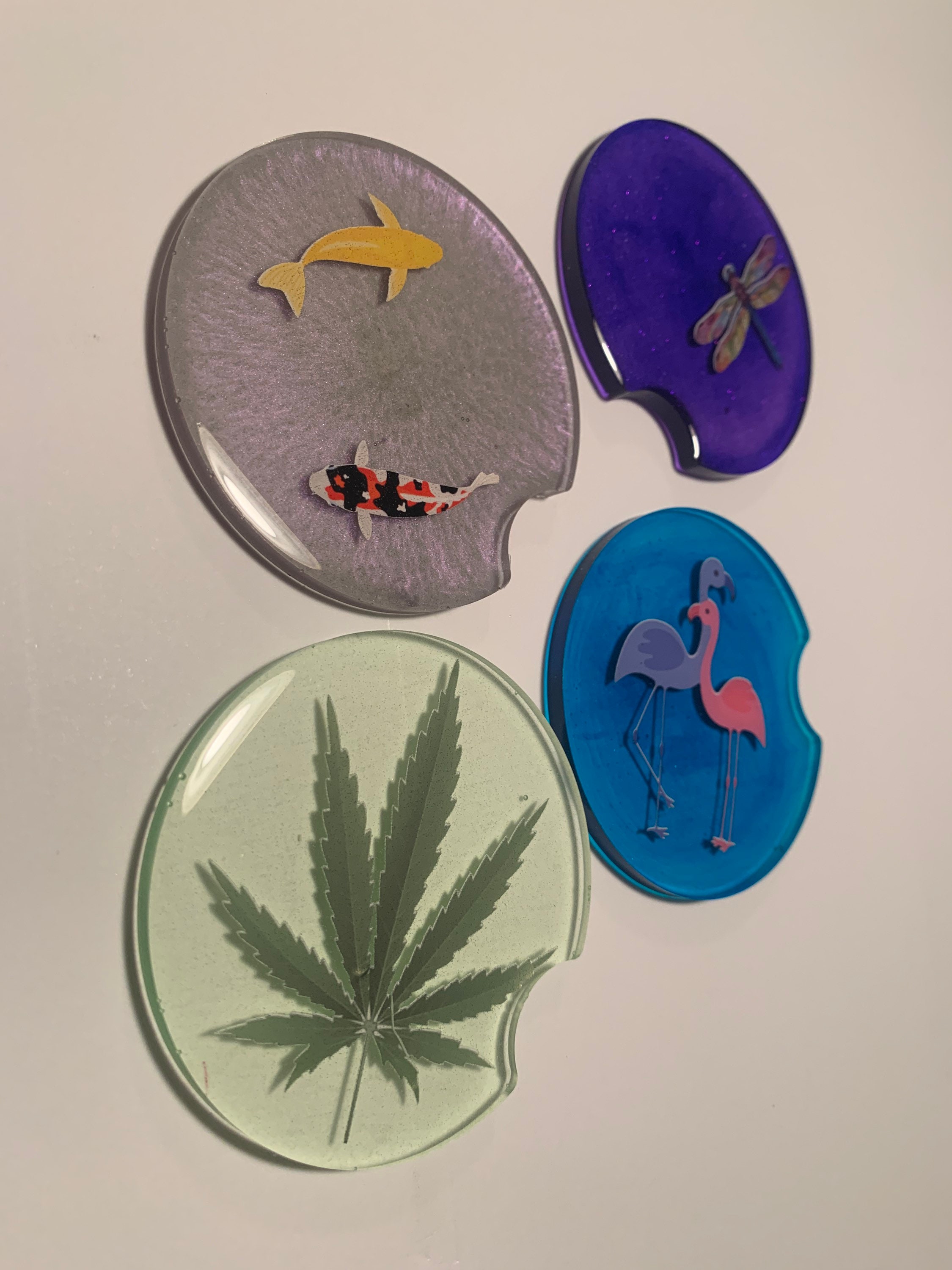 Resin car coasters assorted Etsy