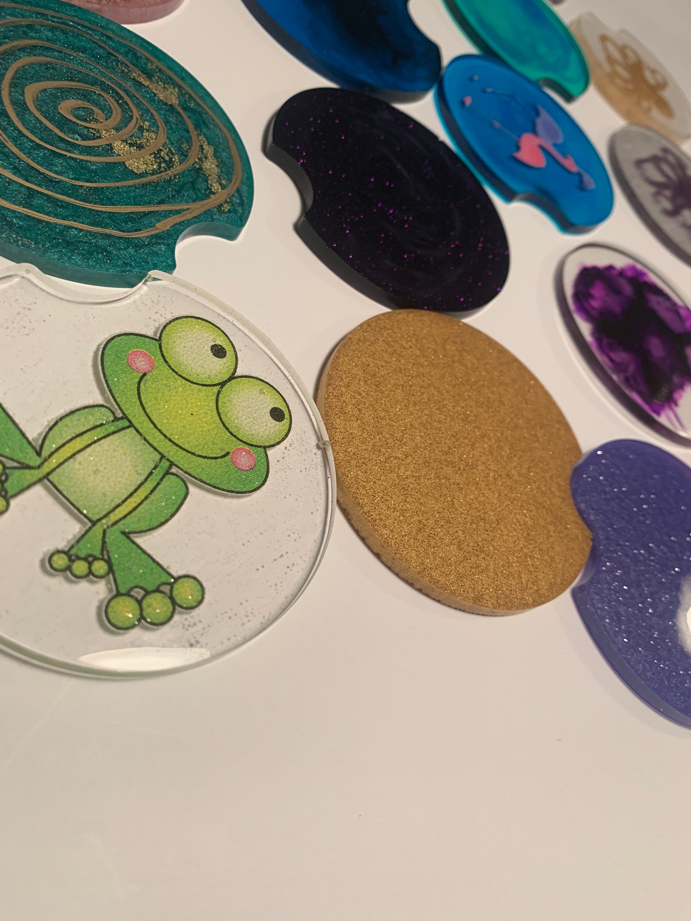 Resin car coasters assorted Etsy