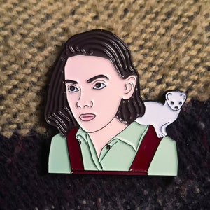 His Dark Materials Pin - Lyra & Pantalaimon - Gift For Book Lovers