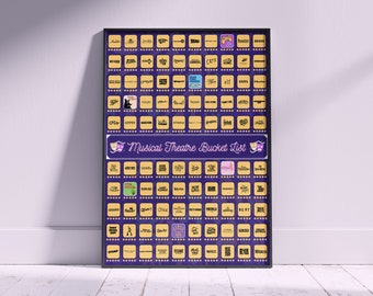 Musical Theatre Scratch Off Poster - Gift for Musical Theatre Fans & Broadway Lovers