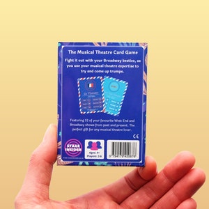 Musical Theatre Card Game - Back of Box - West End & Broadway Gift
