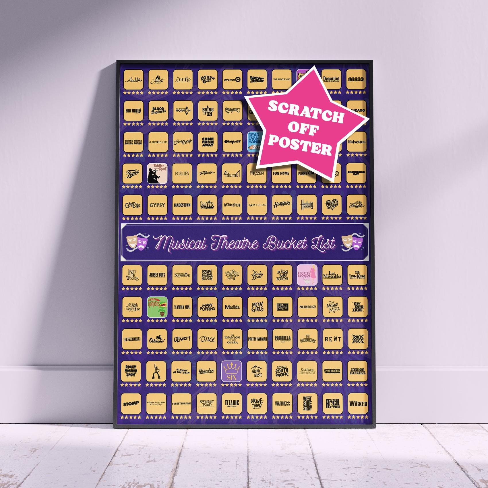 Musical Theatre Scratch off Poster - Gift for Musical Theatre Fans ...