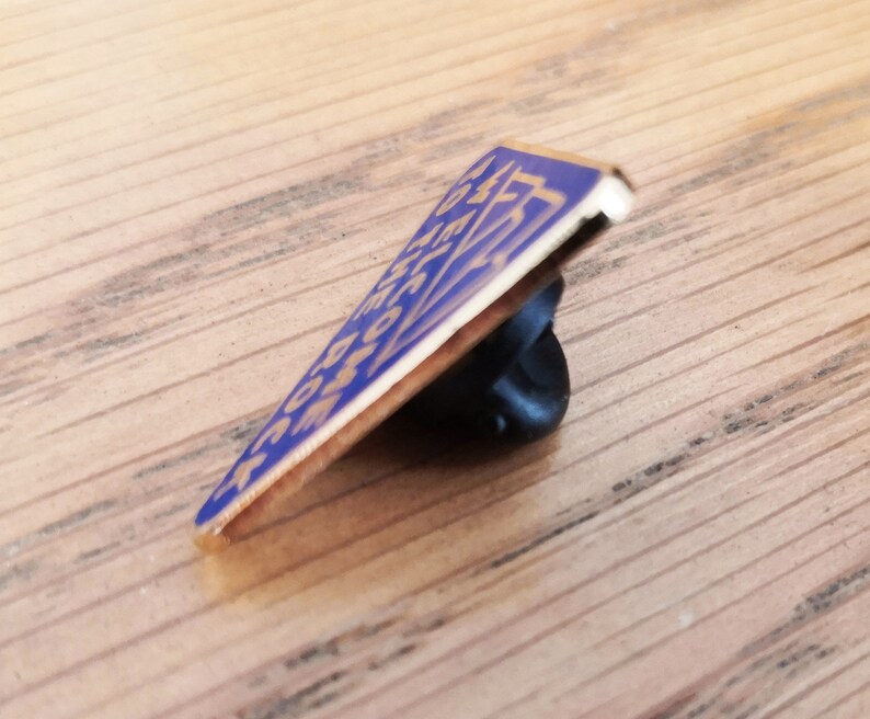 Come From Away Enamel Pin Badge - Side View