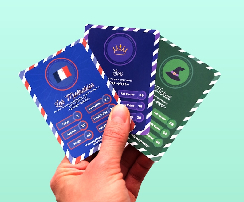 Musical Theatre Card Game - Inner Cards - Gifts For Musical Theatre Lovers