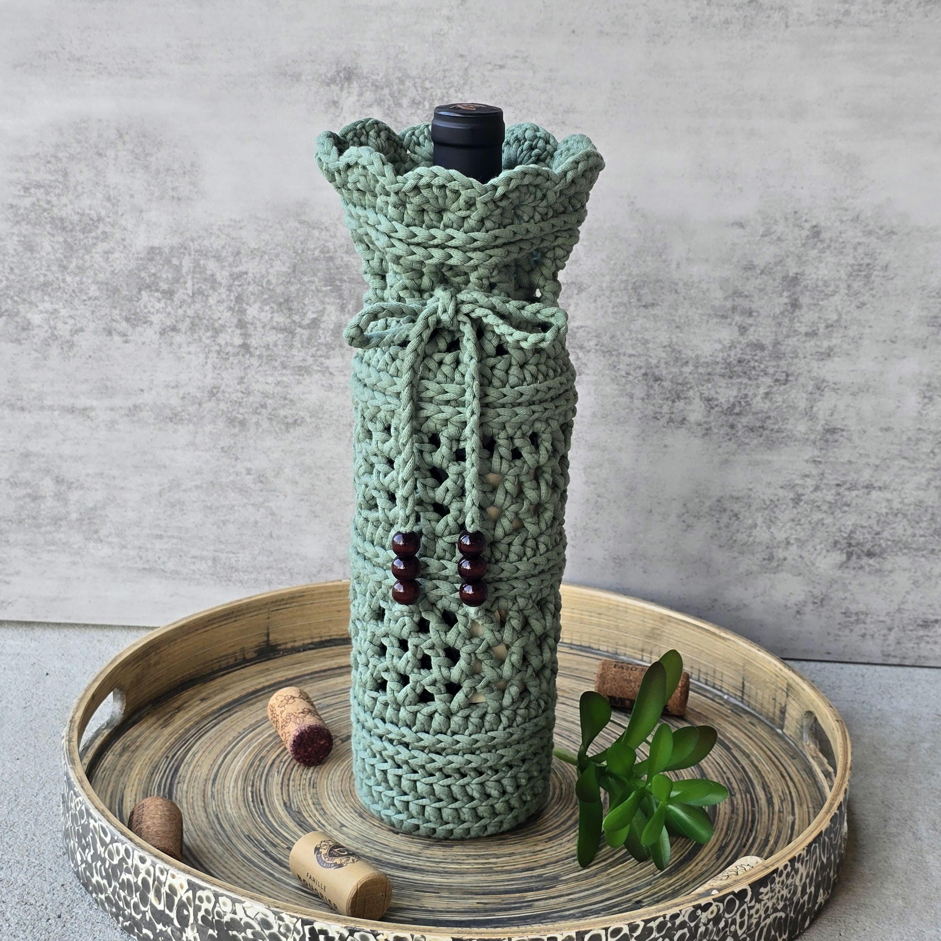 Crochet Wine Bottle Bag: Reusable Wine Gift Carrier - Etsy