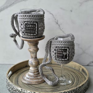 Crochet Wine Glass Lanyard: Eco-Friendly Wine Festival Accessory
