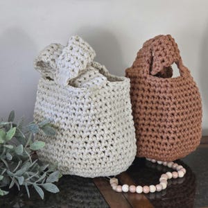 Crochet Lola Knot Bag: Ribbon Yarn Wristlet - Handmade Evening Bag