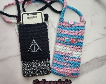 Crochet Phone Purse, Crossbody Phone Purse, Crochet Crossbody Phone Bag, Handmade Phone Bag, Handmade Cellphone Bag, Gift for Her or Him