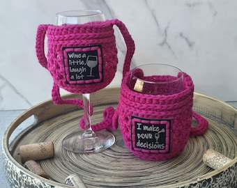 Crochet Wine Glass Lanyard: Eco-Friendly Wine Festival Accessory