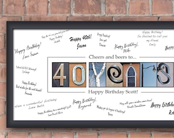 Regalo de cumpleaños 40 para él, regalo de cumpleaños 40 para los hombres, idea de regalo 40, signo de cumpleaños 40, 40 decoraciones de cumpleaños
