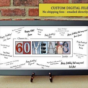 60. Geburtstagsgeschenk für Männer, 60. Geburtstag Party Gästebuch, 60. Geburtstag Party-Dekoration für Männer, 60. Geburtstag Ideen für Männer