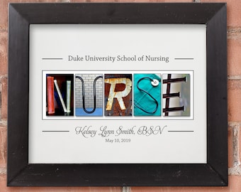 Personalisierte Krankenschwester Abschlussgeschenk, Brief Kunstdruck (Digitale Datei)