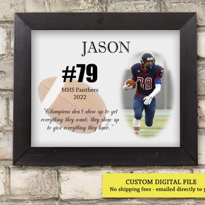 Personalized Printable Gift for FOOTBALL Player Team Gift, Football Senior Gift, End of season gift for football players