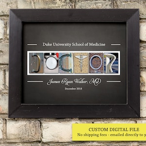 Gepersonaliseerde doctor afstuderen gift arts gift afstuderen medische school gift med school grad witte jas ceremonie afdrukbaar